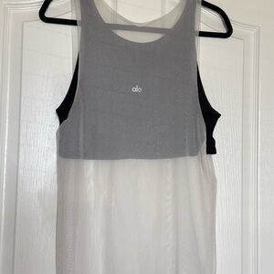 ALO Yoga Sheer Black and White Tank Top